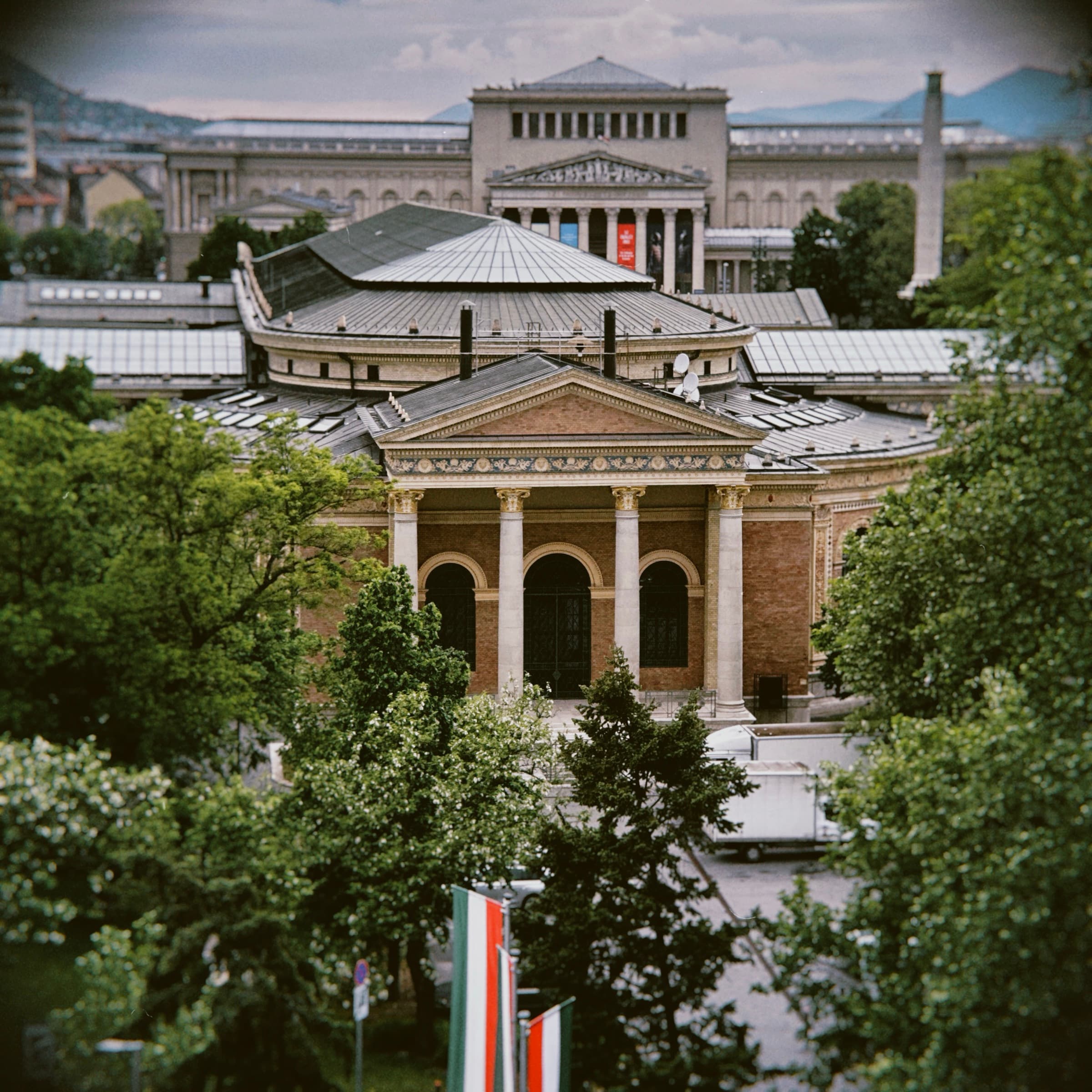 Museum rooftops from above, Budapest