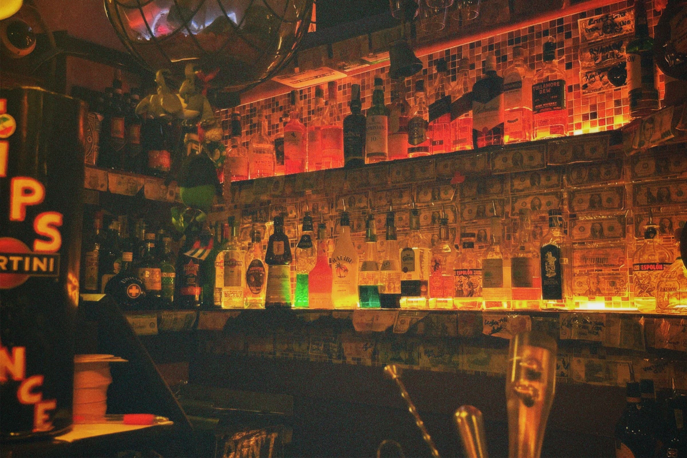 Bar interior at night, Rome