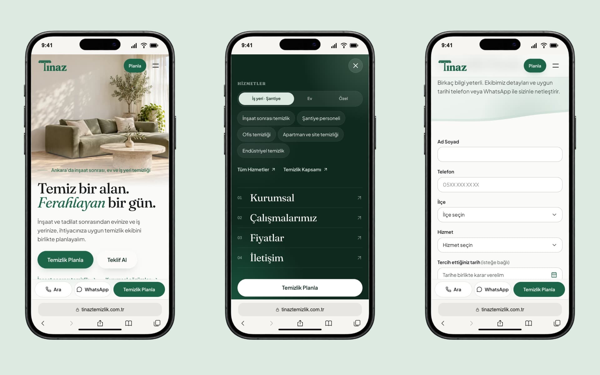 Homepage, menu and request captures in iPhone 18 Pro Max frames