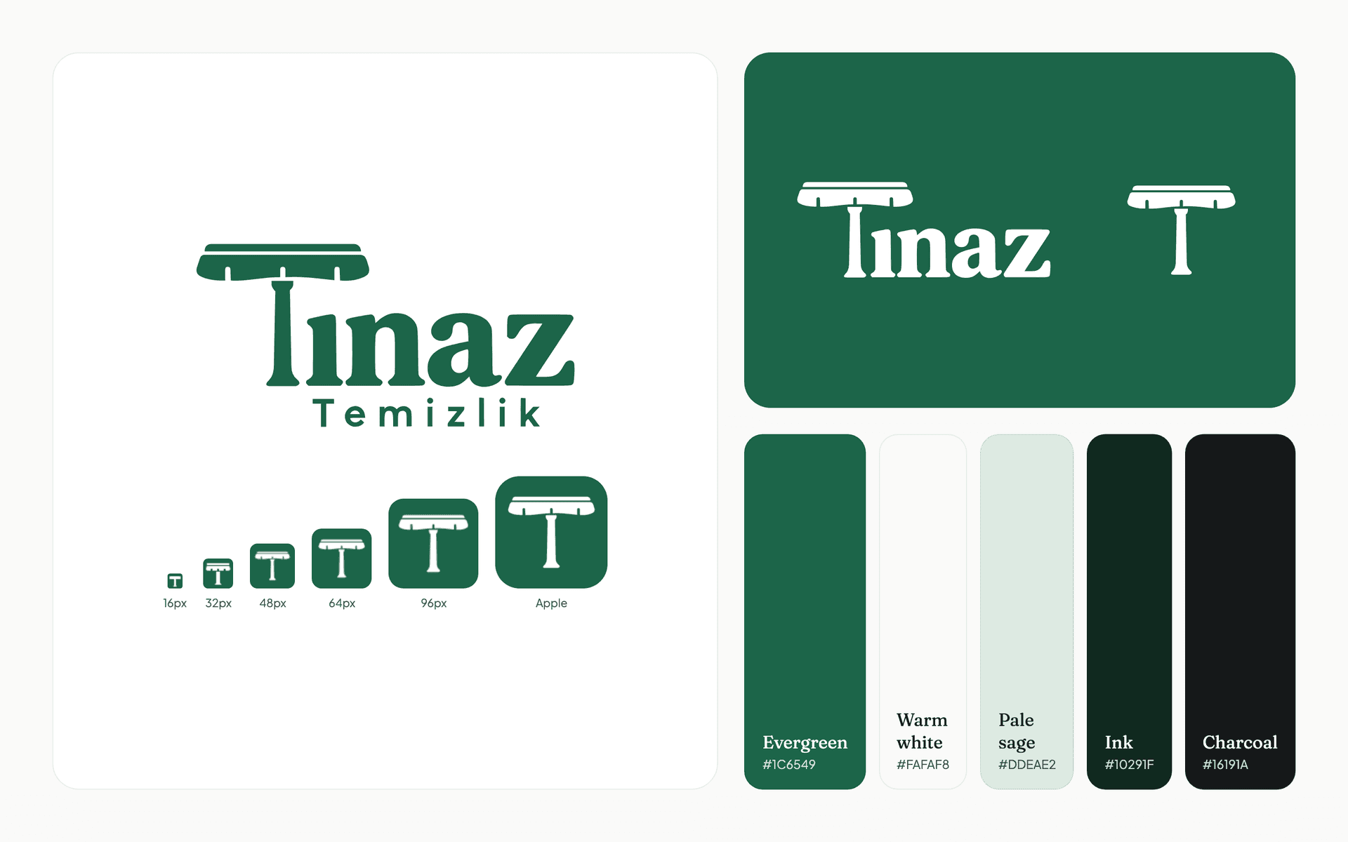 My logo design, the small-size icons and the evergreen palette