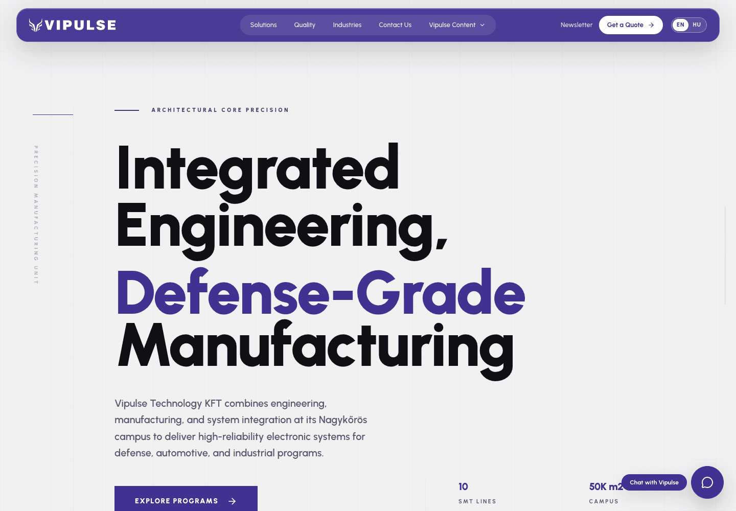 Vipulse production home page