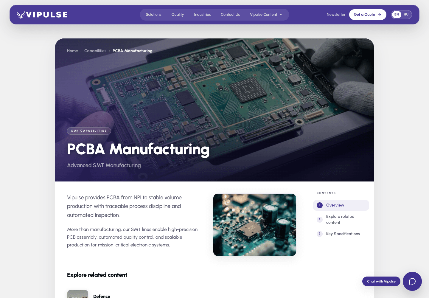 Technical PCBA service page